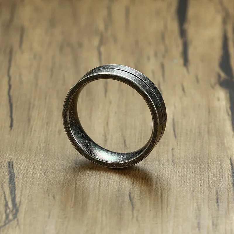 Обручальное кольцо из нержавеющей стали 6 мм оксидированный металлик|men ring|wedding