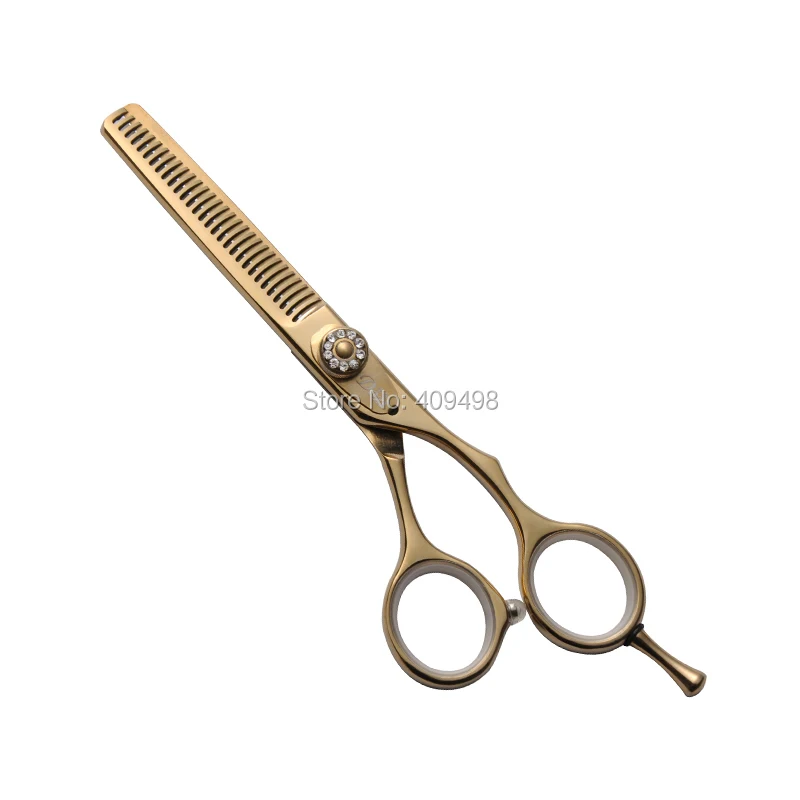 

Dozi gold 5.5'' hair thinning scissors with gem screw hairdressing shears