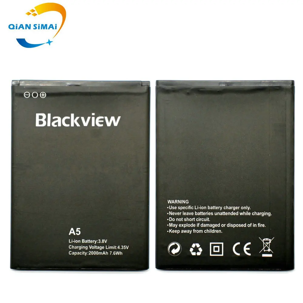QiAN SiMAi 1 шт. новый 100% высококачественный аккумулятор Blackview A5 Для мобильный телефон