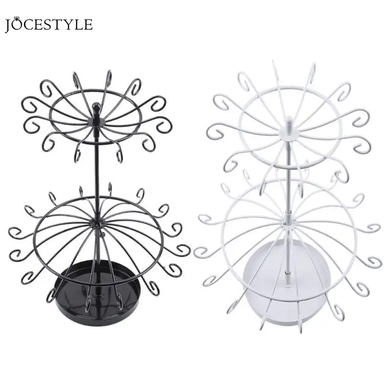 

Double Layer Rotating Rack Jewelry Metal Holder Organizer Earrings Bead Necklace Bracelet Revolving Display Stand Holder
