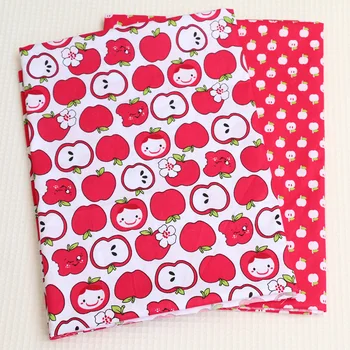 100% Cotton fabric  Red Apple Print Cloth for Sewing Patchwork Pattern Fabrics Meter Baby Doll Cloth Quilt Tissu Tilda 100x160cm