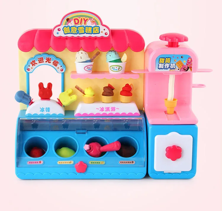 Ferramenta de Modelagem de Argila Máquina de Brinquedos para as Crianças Kit de Design Crianças Brincam Massa Criativa Brinquedos Educativos Plasticina Faça Você Mesmo Ice Cream 3d 3 Argila de modelagem