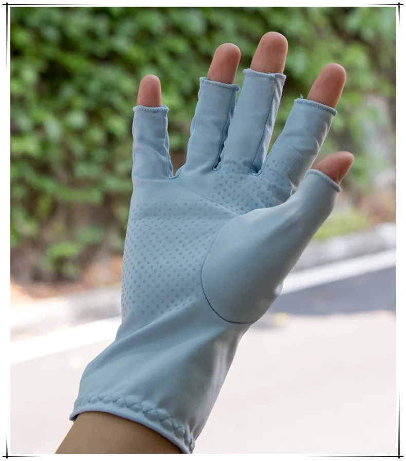 Ледяные рукава перчатки автомобильные Мужские Женские водительские Нескользящие ледяные шелковые быстросохнущие полупальчиковые