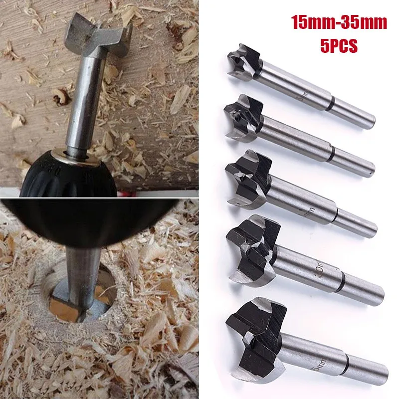 15-35mm Free Shippin Forstner Auger Drill Bit Set Round Shank Wood Tools Forstner Tips Hinge Boring Woodworking Hole Saw Cutter
