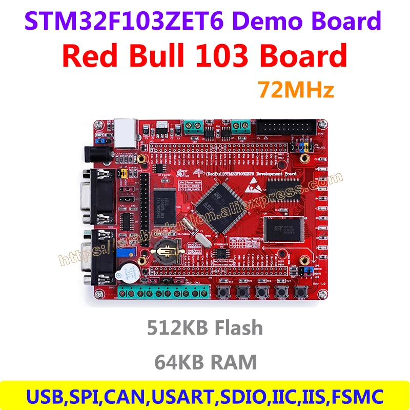 Red Bull STM32F103ZET6 Development Board 512K flash 64K RAM 512K SRAM 2M NOR FLASH USB CAN