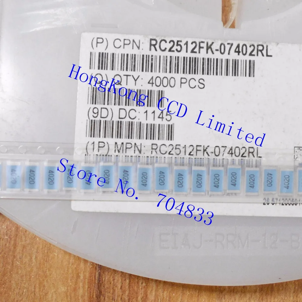 

RC2512FK-07402RL 402OHM 1% Резистор RES SMD 402 OHM 1% 1W 2512