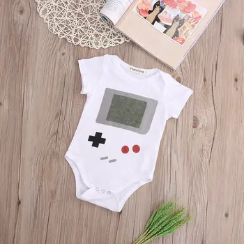 

Cute Infant Baby Boys Girl Clothes Game Pattern Cotton Bodysuits Jumpsuit Outfits Summer 0-24M