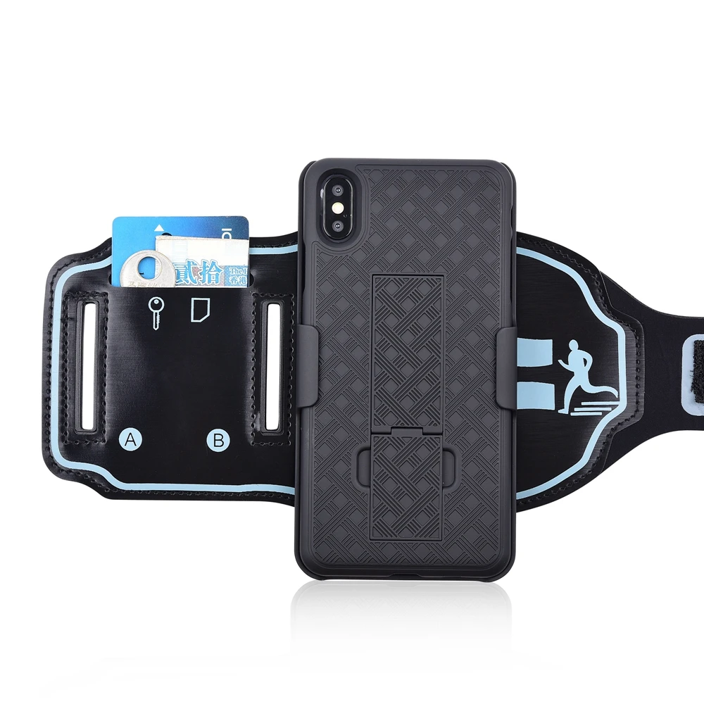 شارة الذراع حقيبة لهاتف أي فون X XS ماكس ل فون XR الغطاء الخلفي تشغيل الرياضة المعصم الفرقة Wirstband حامل هاتف