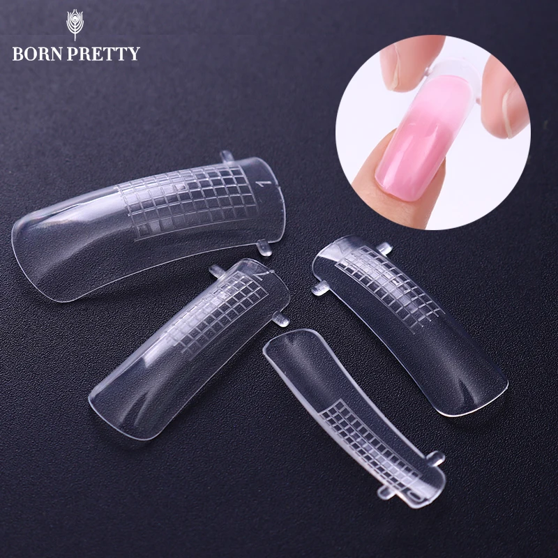  100 Pcs Poly Nail Gel Quick Building Nail Mold Set Dual Forms Tips Clip Finger Extension Nail Art U