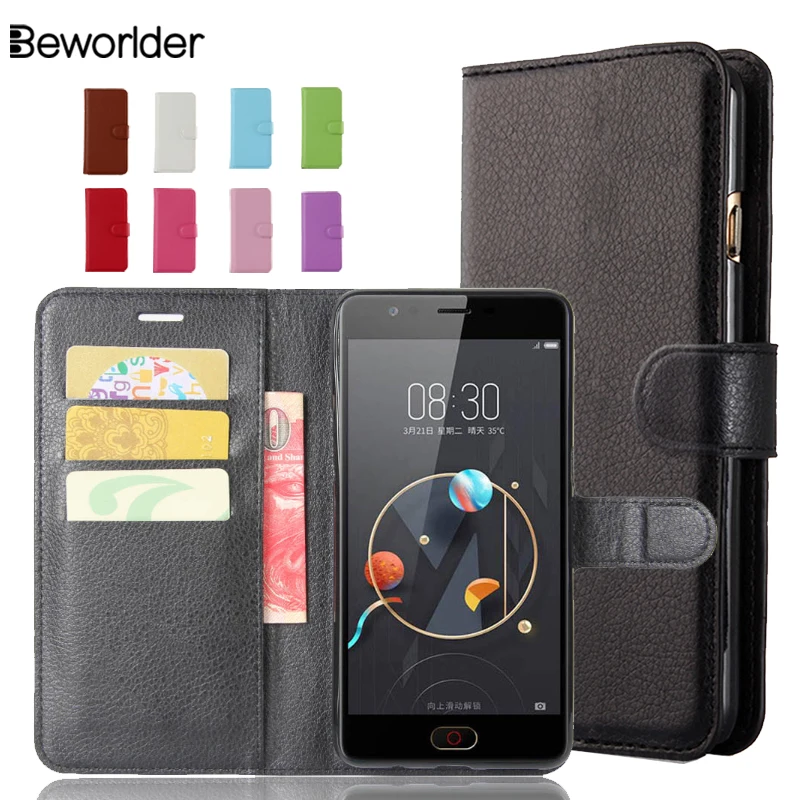 Чехол-книжка beworld для zte Nubia M2 Lite с отделениями карт и подставкой рисунком личи