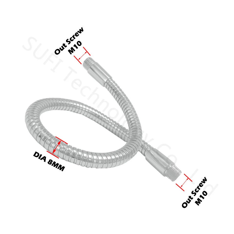 2 шт. led гусиная шея диаметр 8 мм 150-500 мм наружный M10 Универсальный шланг Аксессуары для светодиодного освещения железная труба для настольной лампы Гибкий Держатель
