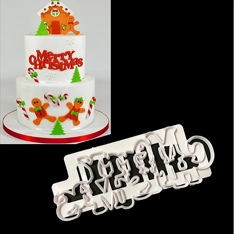 1PC White Christmas Plastic Cake Cookie Fondant Cutter