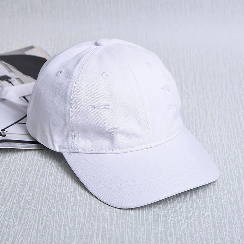 white Tapas de estilo coreano Ulzzang Harajuku sólido хип-хоп agagujero Gorra de becisbol для женщин Verano del sombrero del Snapback - Цвет: white