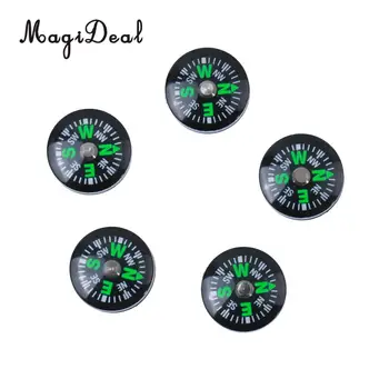 

MagiDeal 5pcs Outdoor Survival Mini Pocket Survival Liquid Filled Button Compass for Camping Hiking Travell Fishing Accessories