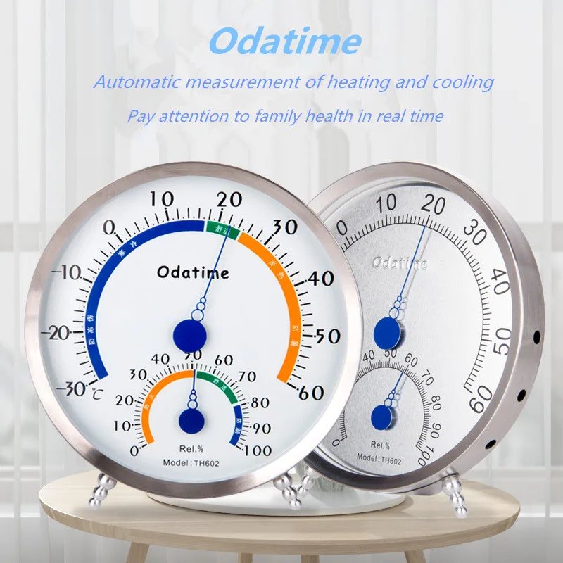 

Odatime Thermometer/Hygrometer Stainless Steel Clockface Household Centigrade Temperature Humidity instrument Weather station
