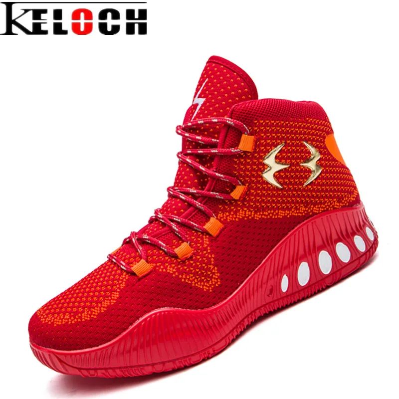 Keloch New Classic Style Basketball Shoes Knitted Fly weaving Mesh