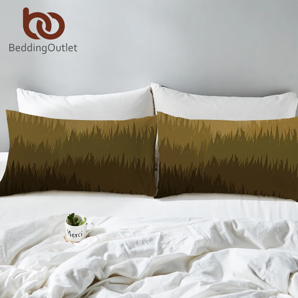 Beddingoutlet Grass Pillowcase Forest Bed Pillow Cover Plant Printed