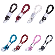 Dewtreetali Metal Stainless Steel Car Key Ring for Chevrolet BMW Leather Keychain Key Ring Chain for HONDA KIA Citroen TOYOTA