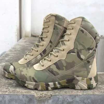 Камуфляжные уличные армейские ботинки; мужские военные ботинки в стиле пустыни; тактические ботинки; сезон осень; походная спортивная Рабочая обувь; обувь для альпинизма - Цвет: camouflage2