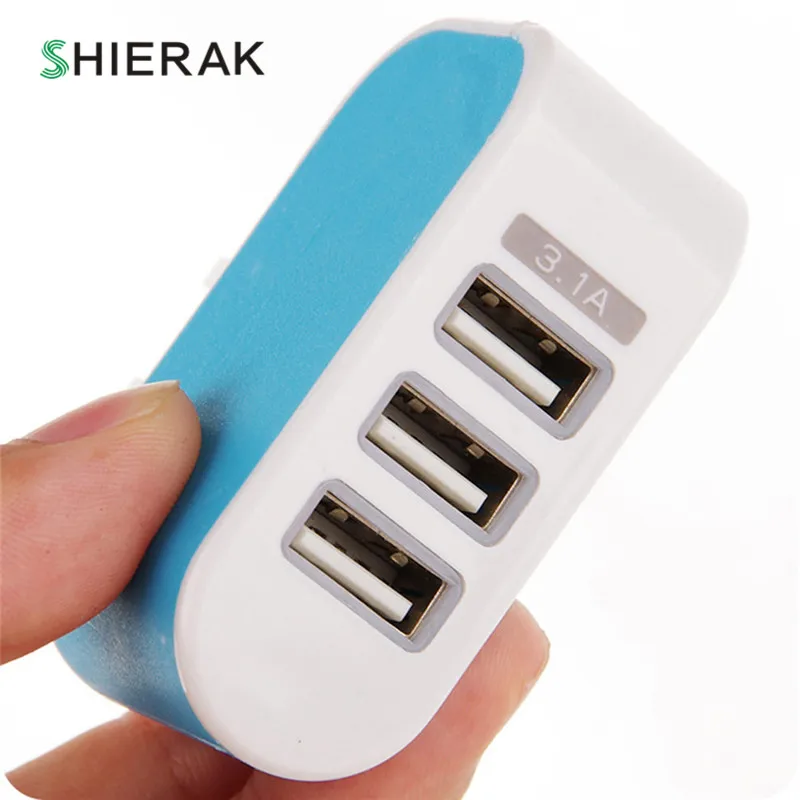 SHIERAK, тройной usb порт, настенная розетка, для дома, путешествий, AC, зарядное устройство, адаптер, 1.5A, ЕС, вилка