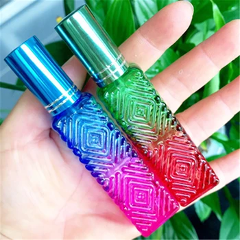 

12ml Glass Rainbow Color Perfume Sprayer Atomizer Essential Oil Container Travel Refillable Bottle 10pcs P202