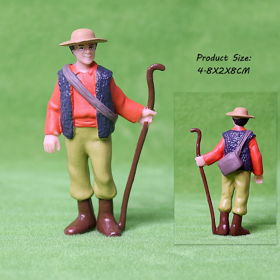 17 piezas de figuras de acción de modelos de granjeros de simulación variadas, figuras de personal de granja de muñecas de PVC, juegos de juguetes educativos para niños