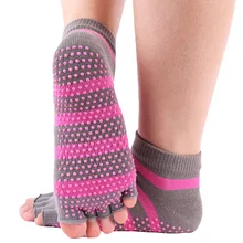 1 пара Женские, не скользящие полосатые спортивные носки для йоги для спортзала фитнес, Пилатес носки с силиконовым гелем профессиональные носки для танцев