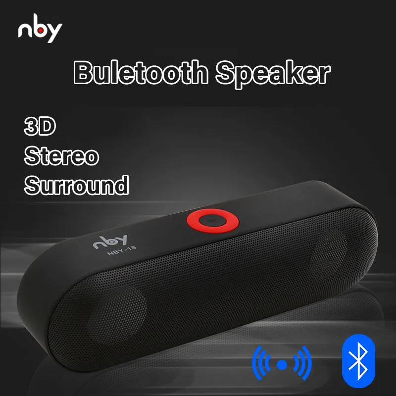 

Nby-18 Portable Bluetooth Speaker Wireless Loudspeaker 3D Stereo Music Surround Sound System Outdoor Speakers Support TF AUX