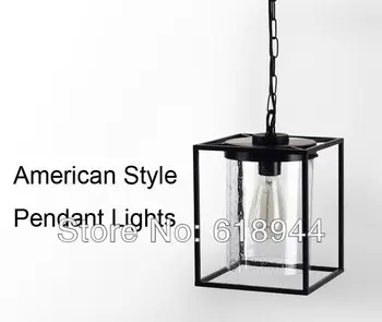 

American Style Rustic Vintage Pendant Light Iron and Clear Glass Dining Room Pendant Lights Bar Lamp E27 base retro lamp