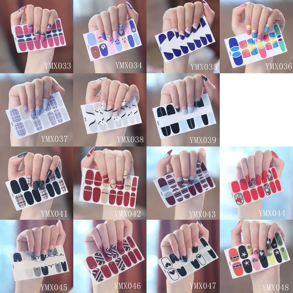 

Nail art Full-Cover Sticker Sheet 14tips Sticker Polish Sticker YMX033-048