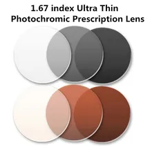 1,67 индекс фотохромные линзы очки по рецепту линзы ультра тонкие Асферические близорукость Пресбиопия солнцезащитные очки линзы UV400