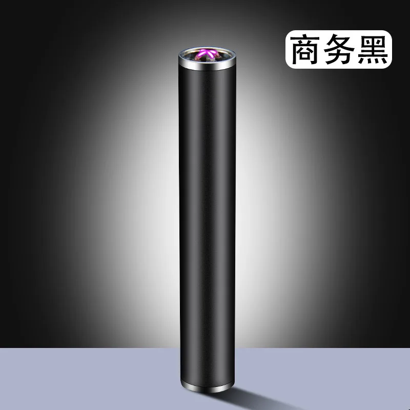 Творческий ветрозащитный дующий USB Arc зарядки Зажигалка двойной дуги электронная сигарета плазменная Зажигалка сигары цилиндрическая зажигалка - Цвет: Business black