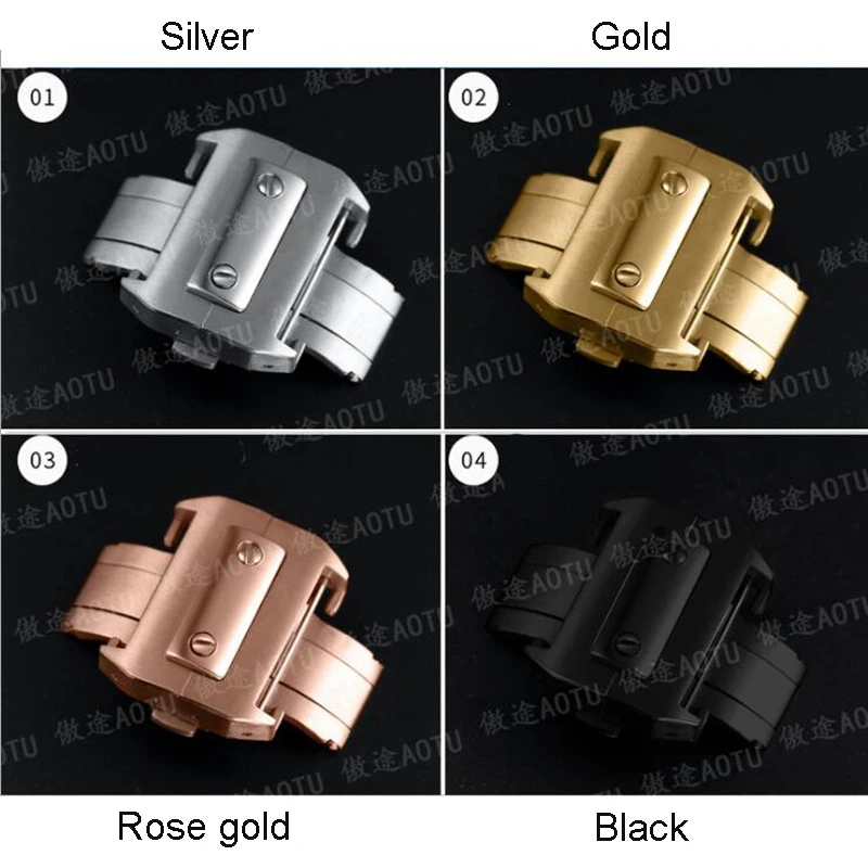 

Stainless Steel Watchband Buckle Top Quality For CARTIER Santos 100 Butterfly Clasp Men Strap Buckle Women Accessories Clasp