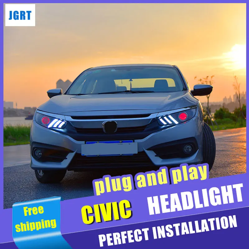 Для Honda civic фар в сборе для civic светодиодный светильник би ксенон объектив h7 d2h с hid kit Тюнинг автомобилей 2 шт