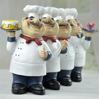 

American Pastoral Modern Creative Chef Cartoon Figurines Decoration Western Restaurant Fashion Character Ornaments