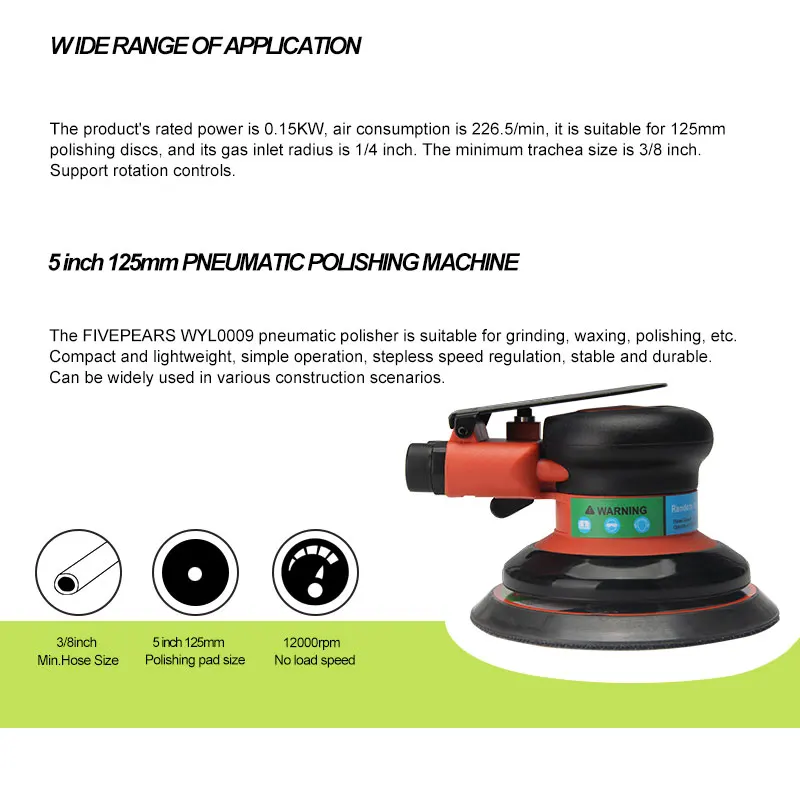 FIVEPEARAS Polisher Air Random Orbital Palm Sander for 5inch 125mm Pad Pneumatic Power Tool Free Shipping. FIVEPEARAS Polisher Air Random Orbital Palm Sander for 5inch 125mm Pad Pneumatic Power Tool Free Shipping.