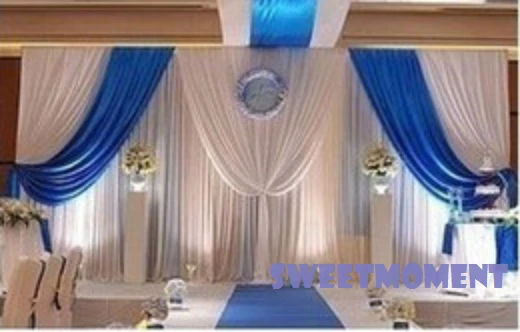

3x3m Wedding Drape for Wedding Decoration Wedding backdrop and Curtain with Royal Blue Detachable Swag Free shipping to Russia