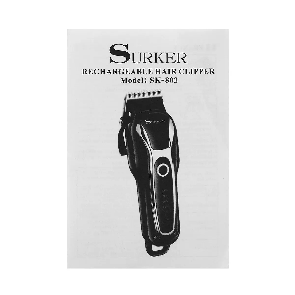 SURKER SK-805, Профессиональная Беспроводная Машинка для стрижки волос, светодиодный триммер для бороды и волос, Мужская электрическая машинка для стрижки волос