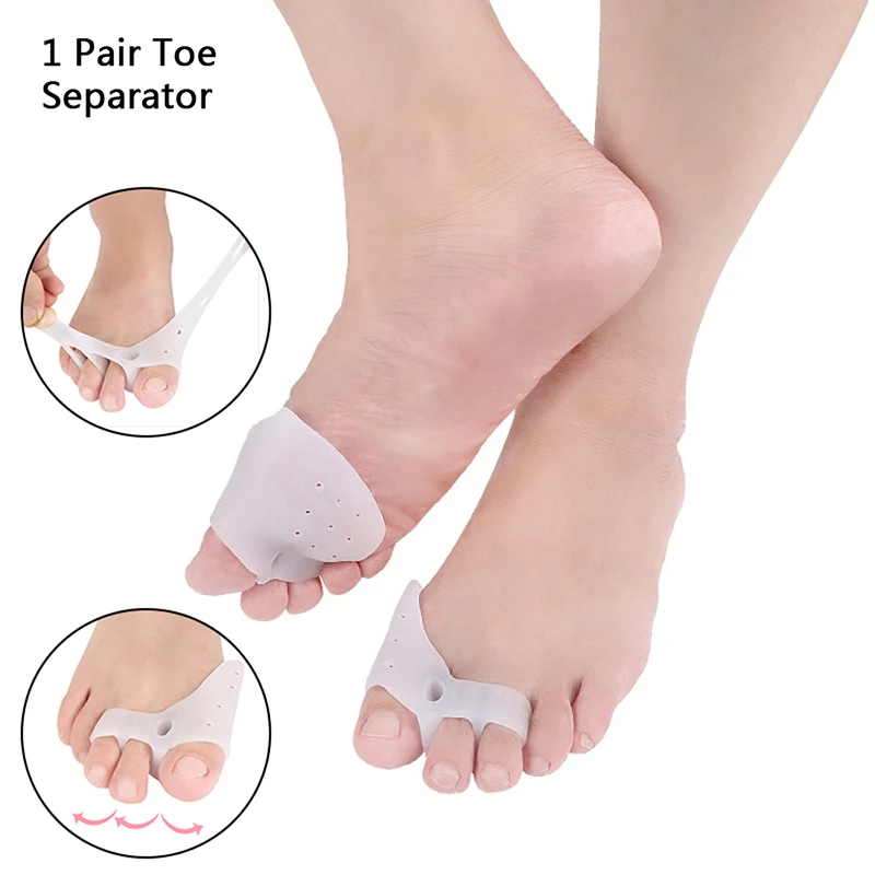 2Pcs Silicone Gel Foot Fingers Toe Separator Feet Care Tools Bunion Splint Straightener New