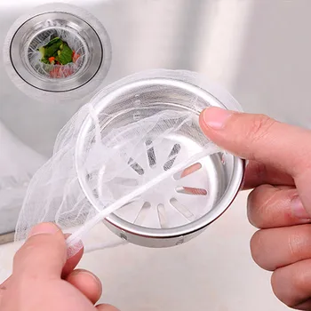 

Hair Stoppers & Catchers Kitchen sink disposable filter pool drain guard against garbage bag net 30pcs