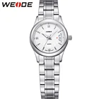 WEIDE Original New Women Dress Watch Luxury Brand Stainless Steel Water Resistant Quartz Movement Sapphire Watches