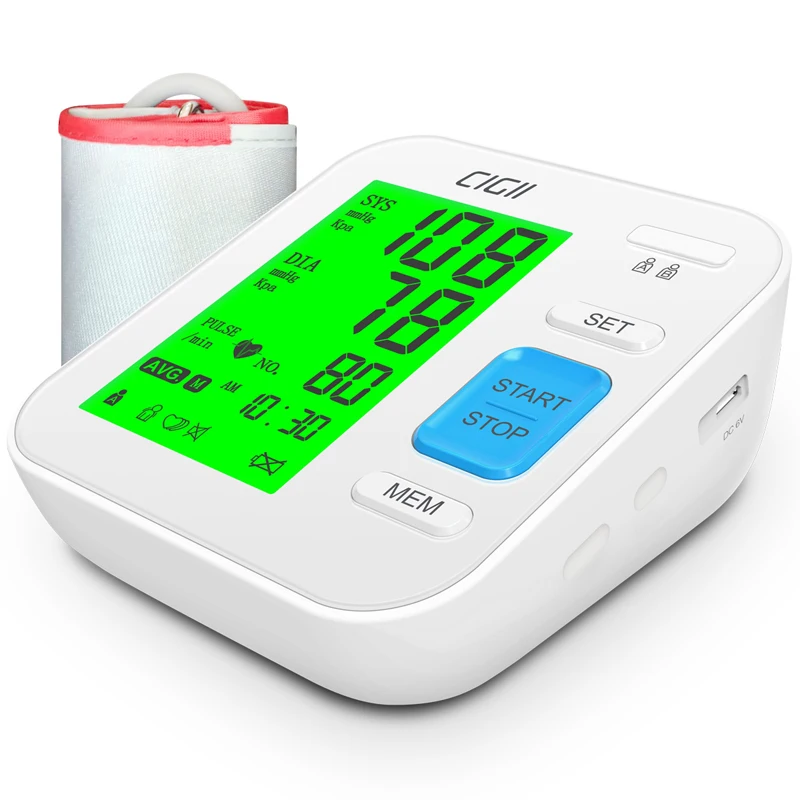 Online Cigii led anzeige Grün licht Herz rate überwachung großen Bildschirm Digital Display Gesundheit Pflege Tonometer blutdruck monitor