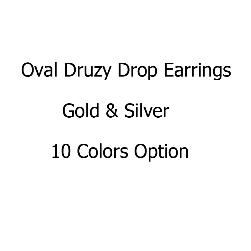 

2017 Hot Sale Oval Druzy Drop Earrings for Women Geometric Jewelry