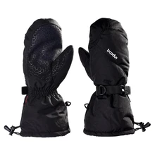 Зимние длинные наручные теплые лыжные перчатки, ветрозащитные перчатки для снегохода, сноуборда, спортивные водонепроницаемые флисовые термоперчатки для катания на лыжах