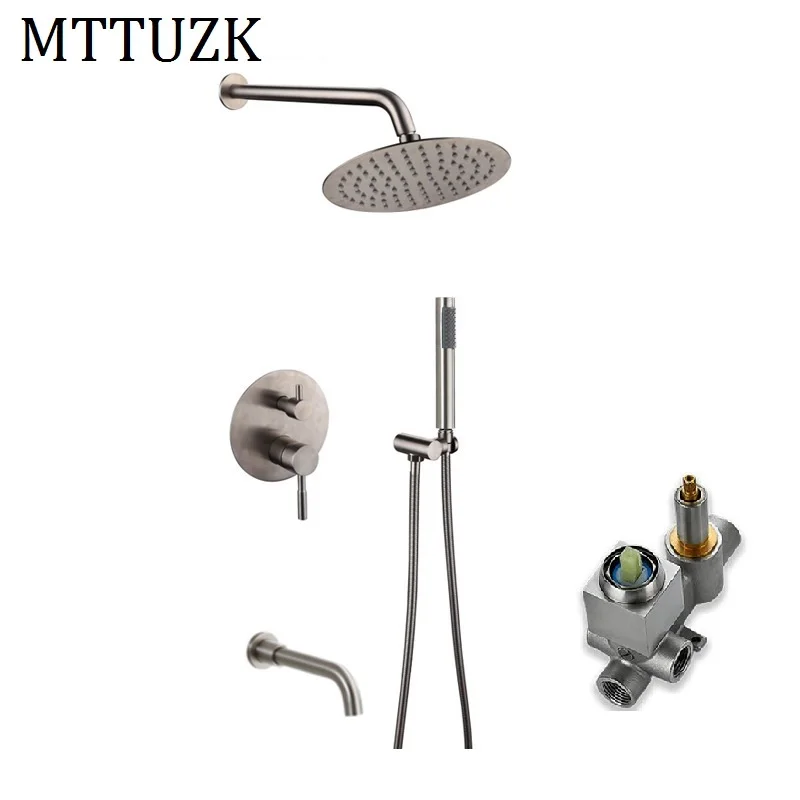 Смесители для душа MTTUZK из нержавеющей стали 304 3 выхода 8 дюймов насадка