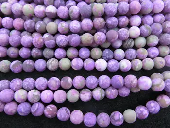 

Charoite Matte 2strands 4-12mm Purple stone Crab Jade Beads, Natural Stone Beads, Jade Round ball Loose beads