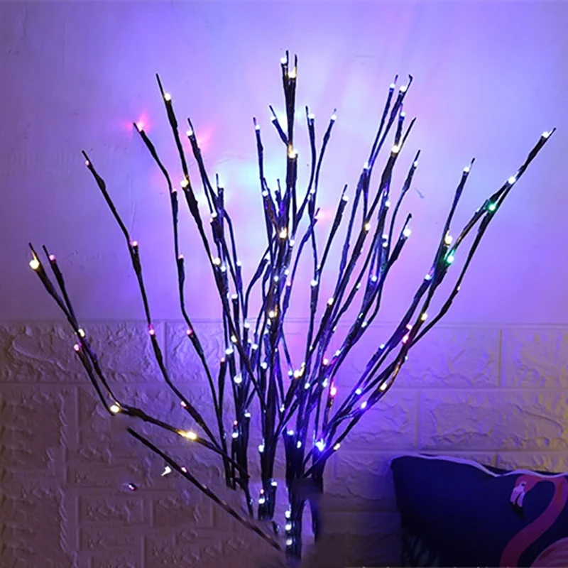 

LED Wicker Branch Lanterns Room Decor Desktop Night Light Decor Party Luminous Decor Anniversary Candlelight Dinner Decoration 9