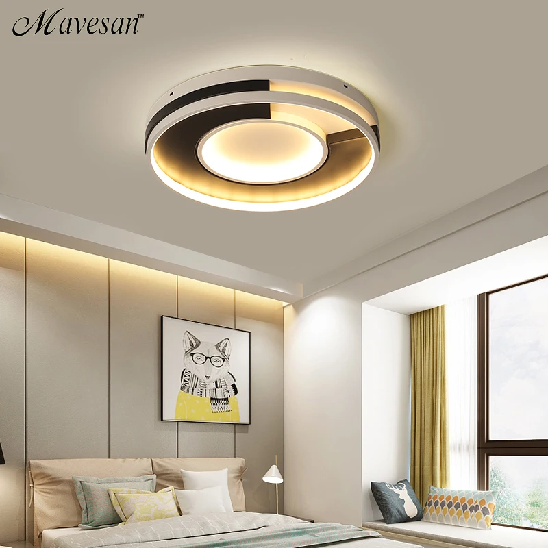 

White Black Modern led Ceiling Lamp for Living Room Bedroom Study Room Led Ceiling Lights lampara de techo AC85V-260V