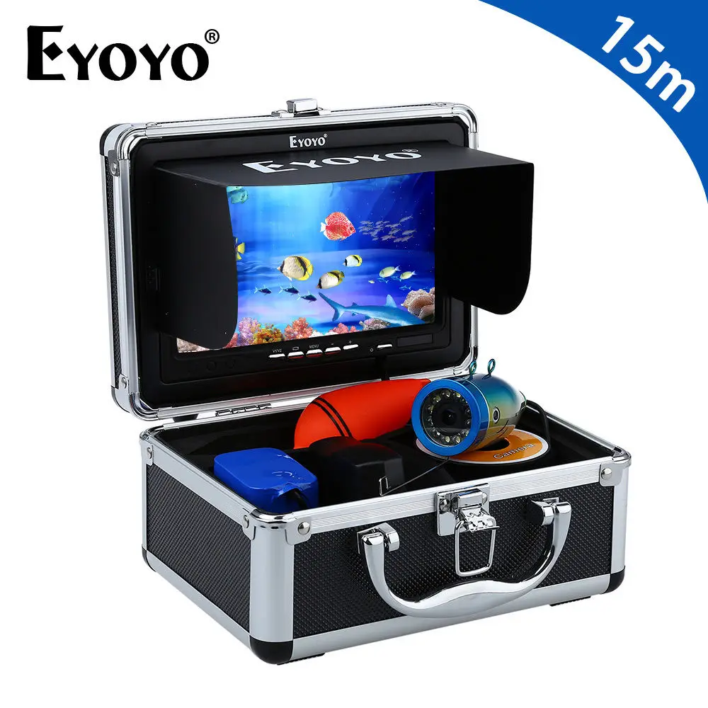 

Eyoyo Original 7" Professional Underwater Fishing Camera White Light Controllable Fish Finder 1000TVL HD 15M Cable Fishing Cam