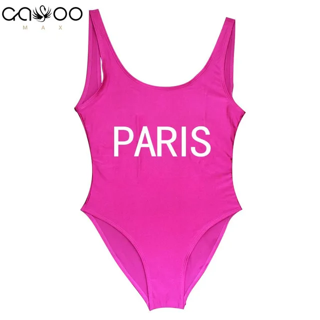 Special Offers PARIS Swimsuit Women maillot de bain femme 2018 One Piece Swimsuit plus size US Size S M L XL Black Bikini One-Piece Suit girls